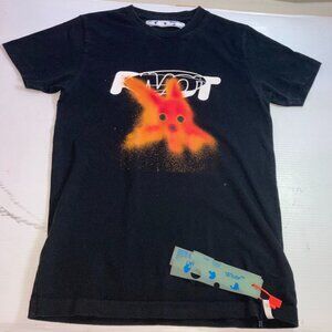 Off-White Mens Pivot Fish Black T Shirt Sz Small